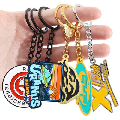 China Metal Soft Hard Enamel Keychains Keychain Custom Logo 3D 2D Keyrings Keychain for sale