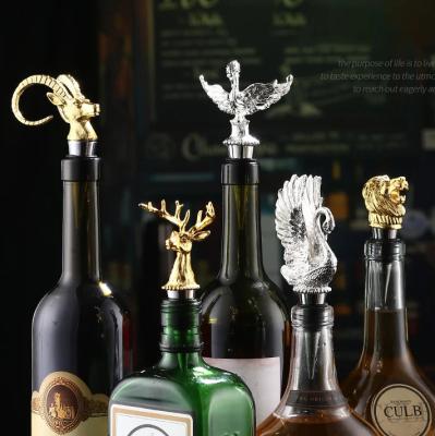 China Wholesale Rose Gold Silver Wine Pourer Custom Animal Head Wine Pourer for Bottle for sale