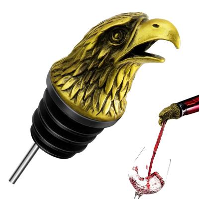 China Zinc Alloy Stainless Steel Animal Bottle Pourer Eagle Head Wine Pourer for sale