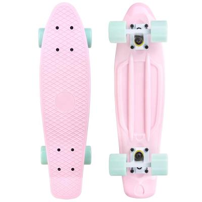 China Plastic Custom Design Complete 22 Inch White Cruiser Mini Deck Fish Skateboard Plastic Board for sale