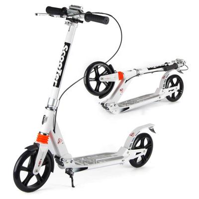 China New PU Easy Carry Scooter Folding Double Suspension Brake Hand Platform Wide City Scooter Adult Scooter for sale