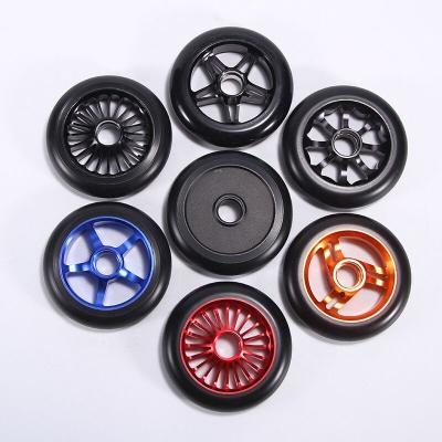 China CNC alloy core stunt scooter wheel pro 100mm or 110mm spare wheels with Abec-9 bearing for sale