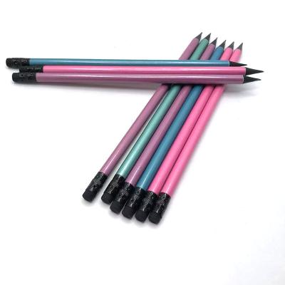 China office & School Pen Custom Black Wood Pencil with Bulk Eraser Topper Factory Wholesale HB Wooden Pencils for sale