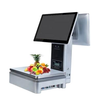 China Fruit butcher. supermarket. touch screen all in one position scale 15' position weight scale system for sale