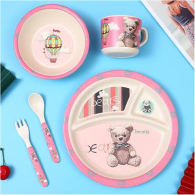 China Sustainable Biodegradable Bamboo Dishes Children's Plates Sets Tableware for sale