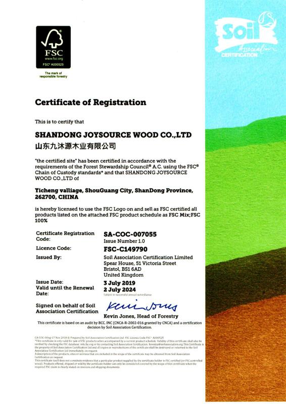 FSC - Shandong Joysource Wood Co., Ltd.