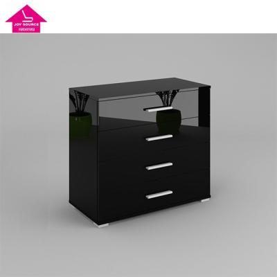 China (Other) 4 Drawers Black High Gloss Cabinet Adjustable Chest With High Quality for sale