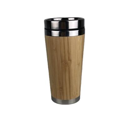 China Durable Sublimation Insulated Double Wall Stainless Steel And Bamboo Coffee Tumbler for sale