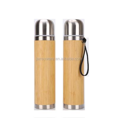 China BPA- Free Double Wall Heat Insulation Sustainable Customizable Water Bottle Bamboo Vacuum Drink Bottle for sale