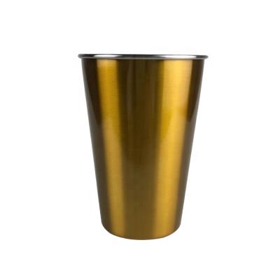 China Customized Unbreakable LOGO Viable 16 oz Stainless Steel Pint Glass Tumbler With Paint for sale