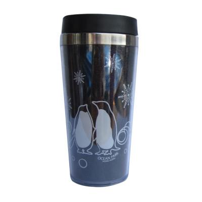 China Sustainable Promotional Travel Mug With Glitter Paper Insert for sale