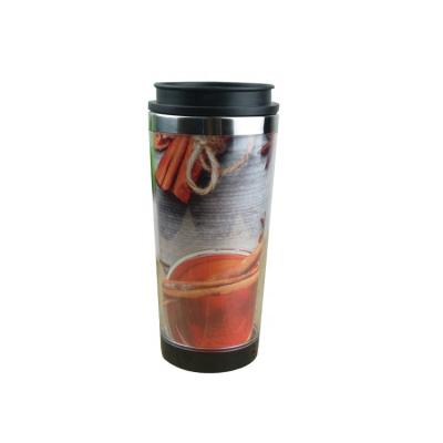 China Making 16OZ Plastic Paper Insert Viable Printing Double Wall Promotional Cup With Different Lid for sale