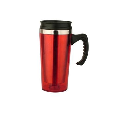 China Wholesale Sustainable Insulated Customized 16OZ Double Wall Plastic Travel Mug With Inner Stainless Steel for sale