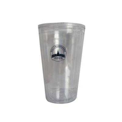 China High Quality Customized Clear Plastic Tumbler BPA Free Double Wall Travel Viable With Straw for sale