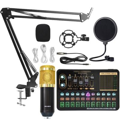 China Computer Sound Card V10XPRO External Sound Card Set Sound Card Podcast Kit Professional Studio Condenser Mic Microphone Combine USB Sound Card Recording for sale