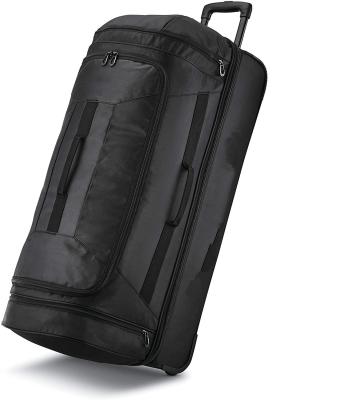 China Free sample Lightweight 2-wheeled duffel bag, all black for sale