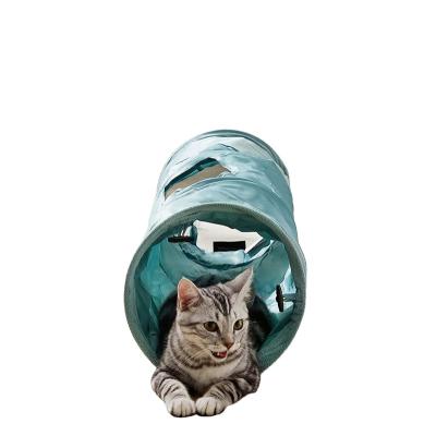 China Sustainable Oxford Cat Tunnel for Indoor Cats collapsible with Ball Toy Cat Tunnel for sale