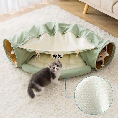 China Sustainable Cat Tube with Collapsible Washable Bed Premium Toy for Small Medium Large Cat Tunnel for sale