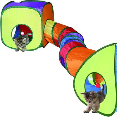 China Cats Cat Tunnels for Indoor Cats with Play Ball Interactive Crinkle Collapsible Tent and Cubes for sale