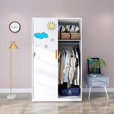 China Knock Down Wardrobe / Bedroom Furniture Steel Closet Metal Iron Almirah / Small Wardrobe Designs for sale