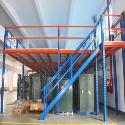 China High Quality Cold Rolled Industrial Steel Warehouse Storage Space Saving Shelf Mezzanine Floor Rack Attic Rack for sale