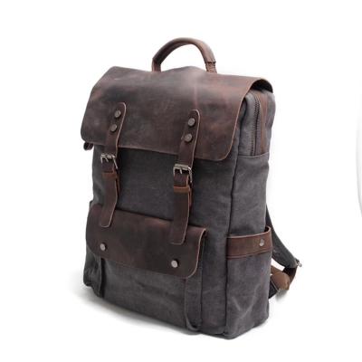 China Waterproof 2020 Men's Canvas Rucksack Vintage Rucksack Satchel Shoulder Laptop Bag Casual Rucksack Resistance Pack for sale