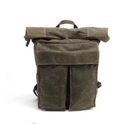 China Waterproof Fashionable Designed Eco-Friendly Empty Waxed Canvas Backpack For Men 3 Way Laptop Bag Rucksack Canvas Backpack Waterproof Bag for sale