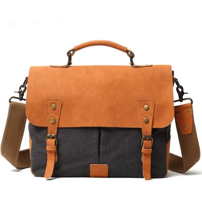 China Canvas Backpack Leather Vintage Laptop Daypacks Large Capacity Waxed Waterproof Messenger Bags for sale