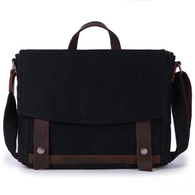 China NATIONAL European men's canvas handbags and used American men's business casual briefcases leather style single shoulder bag for sale