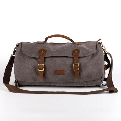 China Waterproof 2020 Wholesale Vintage Cotton Duffle Custom Mens Travel Canvas Duffel Bag for sale