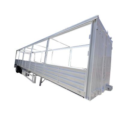 China Truck Trailer Factory Supply 3 axle coating Insulation box loader container trailer For Drinks And Vegetable for sale