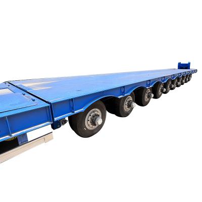 China Truck Trailer Hot Sale 3 Axle 60ton 80ton 100ton 20ft and 40ft flatbed semi truck trailers flatbed trailers for sale