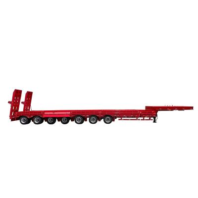 China Truck Trailer 3 Axle 60ton 80ton 100ton Container Semi Trailer Heavy Duty Flat Bed Platform Trailer Flatbed Semi Trailer for sale