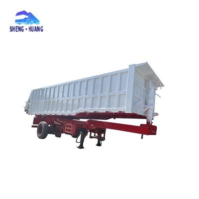 China Good Quality Mini Self Dumper Truck Trailer 3 Axle 3 Axle 150 Ton Dump Hydraulic Rear Trailer Dump Trucks 30m3 for sale