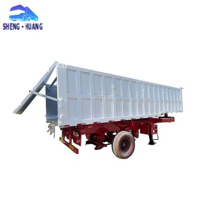 China Good Quality 3 Axle 6x4 50 Ton Gooseneck Truck Trailer Conveying Granular Materials Dump Semi Trailer Dump Rear Trailer for sale