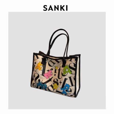 China Others 2023 New Fashion Handbags Women's Canvas Tote bag Large Capacity Cloth Shoulder bag for sale