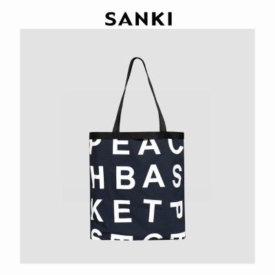 China Portable Large Capacity Letter Printed Canvas Shopping Bag Tote Multi-Functions Shoulder Bag Women's Handbag Eco-Friendly for sale