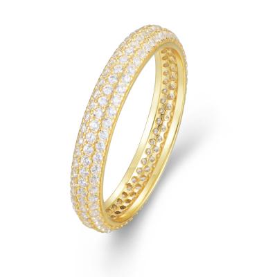 China New Fashion High Quality High Quality Full Circle Luxury Diamond And Micro Zircon Ring Inlaid Wedding Ring for sale