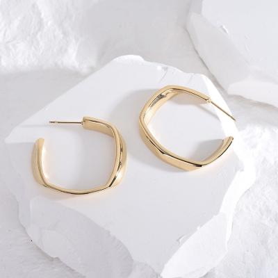 China fashion gold plated big titanium circle huggie steel high quality oversized non-fading earrings for women for sale