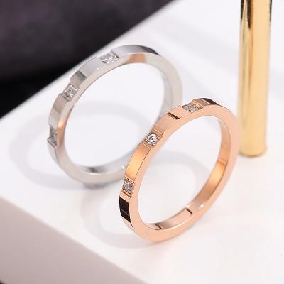 China Fashionable Ring Simple Micro Zircon Titanium Rings Couple Steel New CLASSIC CLASSIC for sale