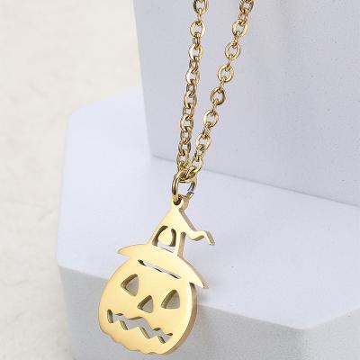 China Environmental Friendly Stainless Steel Pumpkin Personality Jewelry Halloween Fashion Pendant Necklace for sale