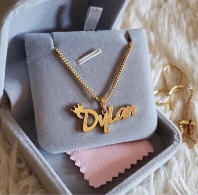 China FASHIONABLE hot sale stainless steel gold plated pendant necklace diy custom letter name charms necklace for sale