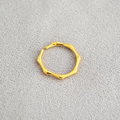 China FASHIONABLE Wholesale Bulk Copper Bamboo Design Factory Factory Gold Adjustable Rings for sale