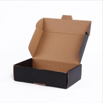 China Recyclable Accept Custom Logo Black Recycle Corrugated Folding Cardboard Box Packaging Box Shipping Box for sale