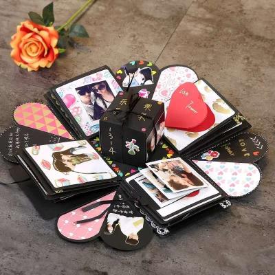 China Single & Custom Surprise Valentines Birthday DIY Scrapbook Gift Explosion Box for sale