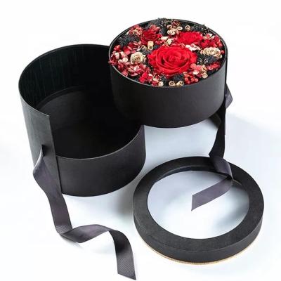 China Recyclable Chinese Manufacturer Stock Round Tube Flower Box With Ribbon for sale