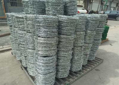 China Silver Zinc Coated Barbed Wire , Galvanized Razor Wire High Strength for sale