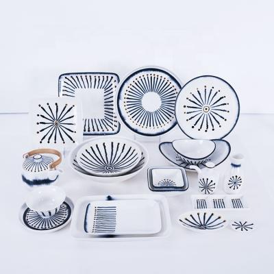 China Sustainable New Design Tableware Set Porcelain Royal Color Japanese P&T Wares Japanese Restaurant Dinnerware for sale