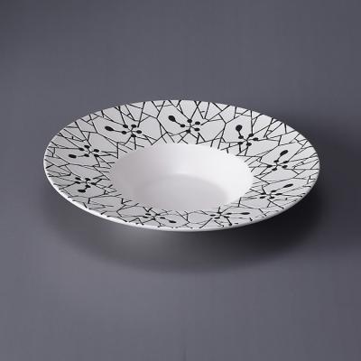 China Viable western style cheap price round ceramic pasta dishes for restaurant for sale