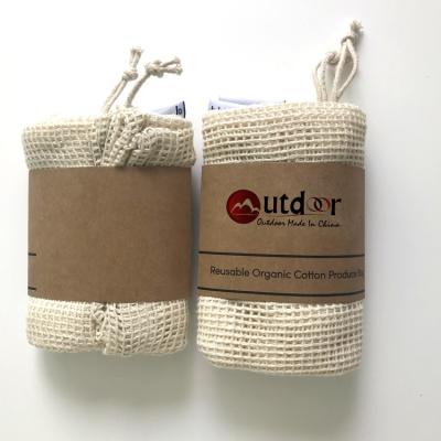 China Eco - Friendly Organic Cotton Grocery Mesh Natural Mesh Bag Made Of Cotton Or Hemp for sale